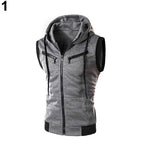 Brand Vest Men Fashion Sleeveless Hoodies Cardigans Jacket Autumn Spring Zipper Pockets Mens Vest Waistcoat chalecos para hombre