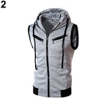 Brand Vest Men Fashion Sleeveless Hoodies Cardigans Jacket Autumn Spring Zipper Pockets Mens Vest Waistcoat chalecos para hombre