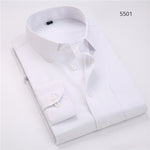 Comfortable  business  men's solid plain dress shirts long sleeve square collar regular fit male social shirt