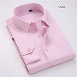 Comfortable  business  men's solid plain dress shirts long sleeve square collar regular fit male social shirt