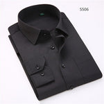 Comfortable  business  men's solid plain dress shirts long sleeve square collar regular fit male social shirt