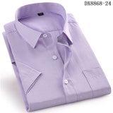 High Quality Short Sleeve Men's Dress Casual Plaid Shirt Male Regular Fit Blue Purple 4XL 5XL 6XL 7XL 8XL Plus Size Shirts