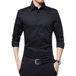 Men Long Sleeve shirt Slim Fit Solid Business for Formal Shirts Autumn men shirt white shirt