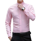 Men Long Sleeve shirt Slim Fit Solid Business for Formal Shirts Autumn men shirt white shirt