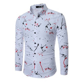 LOOZYKIT Men's Long Sleeve Casual Shirts Fashion Rose Flower 3D Print Floral Shirt Turn-down Collar Slim Fit Shirt Mens Clothing