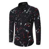 LOOZYKIT Men's Long Sleeve Casual Shirts Fashion Rose Flower 3D Print Floral Shirt Turn-down Collar Slim Fit Shirt Mens Clothing