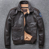 Free shipping.Brand A-2 style leather coat,plus size mens 100% genuine leather Jackets,classic Bomber flight jacket