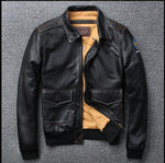 Free shipping.Brand A-2 style leather coat,plus size mens 100% genuine leather Jackets,classic Bomber flight jacket