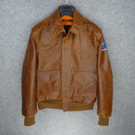 Free shipping.Brand A-2 style leather coat,plus size mens 100% genuine leather Jackets,classic Bomber flight jacket