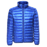 Men Simple Ultra-thin Light Winter Warm Zipper Stand Collar Down Jacket Coat