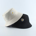 2020 Spring Women Fishing Bucket Hats Summer Sunscreen Sun Cap Flower Daisies Embroidery Reversible Fisherman Hat