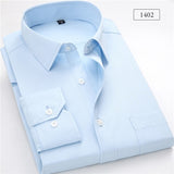 mens work shirts Brand soft Long sleeve square collar regular  solid plain/ twill men dress shirts white male tops