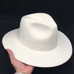 Women Wool Felt Hats White Wide Brim Fedoras for Wedding Party Church Hats Pork Pie Jazz Fedora Hat Floppy Derby Triby Hats