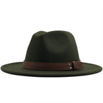 Women Men Wool Fedora Hat With Leather Ribbon Gentleman Elegant Lady Winter Autumn Wide Brim Jazz Church Panama Sombrero Cap XXL