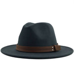 Women Men Wool Fedora Hat With Leather Ribbon Gentleman Elegant Lady Winter Autumn Wide Brim Jazz Church Panama Sombrero Cap XXL