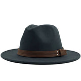 Women Men Wool Fedora Hat With Leather Ribbon Gentleman Elegant Lady Winter Autumn Wide Brim Jazz Church Panama Sombrero Cap XXL