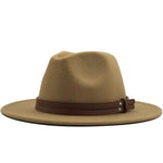 Women Men Wool Fedora Hat With Leather Ribbon Gentleman Elegant Lady Winter Autumn Wide Brim Jazz Church Panama Sombrero Cap XXL