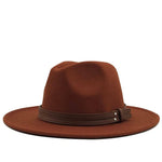 Women Men Wool Fedora Hat With Leather Ribbon Gentleman Elegant Lady Winter Autumn Wide Brim Jazz Church Panama Sombrero Cap XXL