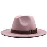 Women Men Wool Fedora Hat With Leather Ribbon Gentleman Elegant Lady Winter Autumn Wide Brim Jazz Church Panama Sombrero Cap XXL