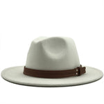 Women Men Wool Fedora Hat With Leather Ribbon Gentleman Elegant Lady Winter Autumn Wide Brim Jazz Church Panama Sombrero Cap XXL