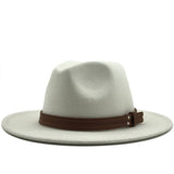 Women Men Wool Fedora Hat With Leather Ribbon Gentleman Elegant Lady Winter Autumn Wide Brim Jazz Church Panama Sombrero Cap XXL
