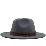 Women Men Wool Fedora Hat With Leather Ribbon Gentleman Elegant Lady Winter Autumn Wide Brim Jazz Church Panama Sombrero Cap XXL