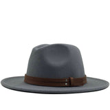Women Men Wool Fedora Hat With Leather Ribbon Gentleman Elegant Lady Winter Autumn Wide Brim Jazz Church Panama Sombrero Cap XXL