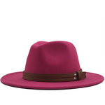 Women Men Wool Fedora Hat With Leather Ribbon Gentleman Elegant Lady Winter Autumn Wide Brim Jazz Church Panama Sombrero Cap XXL