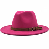 Frauen Männer Wolle Fedora Hut Mit Leder Band Gentleman Elegante Dame Winter Herbst Breite Krempe Jazz Kirche Panama Sombrero Kappe