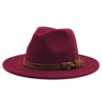 Frauen Männer Wolle Fedora Hut Mit Leder Band Gentleman Elegante Dame Winter Herbst Breite Krempe Jazz Kirche Panama Sombrero Kappe