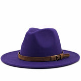 Frauen Männer Wolle Fedora Hut Mit Leder Band Gentleman Elegante Dame Winter Herbst Breite Krempe Jazz Kirche Panama Sombrero Kappe