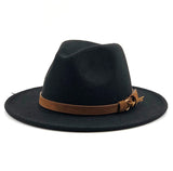 Frauen Männer Wolle Fedora Hut Mit Leder Band Gentleman Elegante Dame Winter Herbst Breite Krempe Jazz Kirche Panama Sombrero Kappe