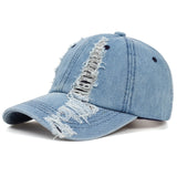 2019 spring and autumn fashion worn denim cap summer outdoor leisure visor hat trend hole baseball caps hip hop sport hats