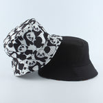 2020 New Fashion Reversible Black White Cow Print Bucket Hat Summer Sun Caps For Women Men Fisherman Hat