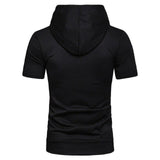 Mens Zip Up Hoodie Blouse Short Sleeve Hooded Zipper Sweatshirt Jacket Coat Tops