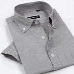 New Arrival Men's Classic Style Non-Iron Oxford Shirts Plaid/Striped Short Sleeve Casual Shirt High Quality Brand Clothing