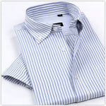 New Arrival Men's Classic Style Non-Iron Oxford Shirts Plaid/Striped Short Sleeve Casual Shirt High Quality Brand Clothing