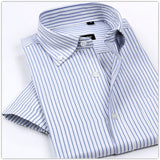 New Arrival Men's Classic Style Non-Iron Oxford Shirts Plaid/Striped Short Sleeve Casual Shirt High Quality Brand Clothing