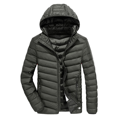 New arrival ultra thin down jacket men hat detachable casual men's winter jacket ultra-light white duck down coat men