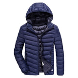 New arrival ultra thin down jacket men hat detachable casual men's winter jacket ultra-light white duck down coat men