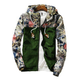 Floral Bomber Jacket 2019 Autumn Mens Hooded Jackets Slim Fit  Homme Trendy Windbreaker Coat Brand Clothing Zipper Outwear