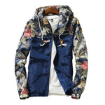 Floral Bomber Jacket 2019 Autumn Mens Hooded Jackets Slim Fit  Homme Trendy Windbreaker Coat Brand Clothing Zipper Outwear